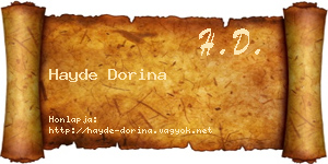 Hayde Dorina névjegykártya